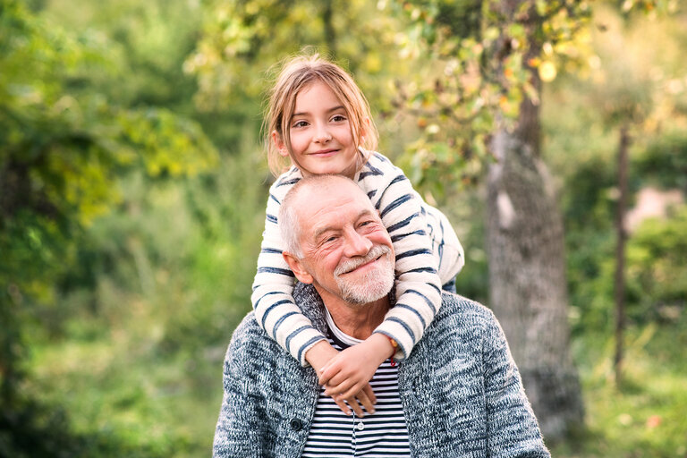 Grandpa and granddaughter