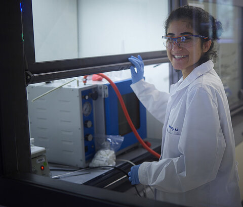 Employee in the chemistry laboratory