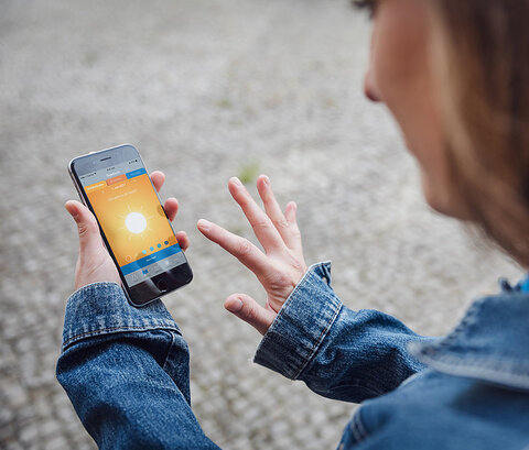 Patientin mit HCandME App